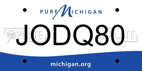 JODQ80 Michigan License Plate