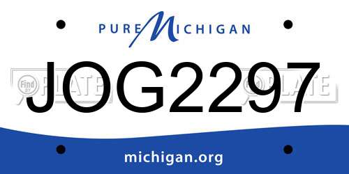 JOG2297 Michigan License Plate