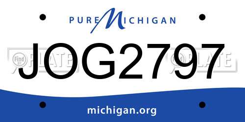 JOG2797 Michigan License Plate