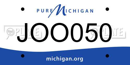JOO050 Michigan License Plate