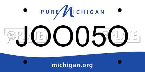 JOO05O Michigan License Plate