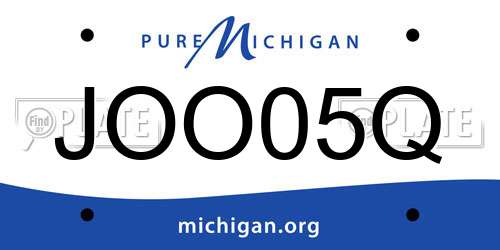 JOO05Q Michigan License Plate