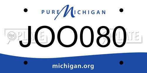 JOO080 Michigan License Plate