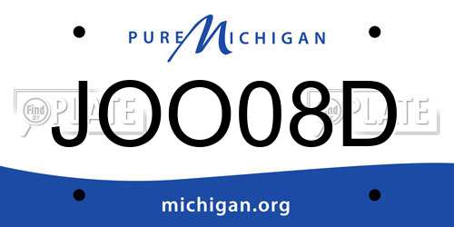 JOO08D Michigan License Plate