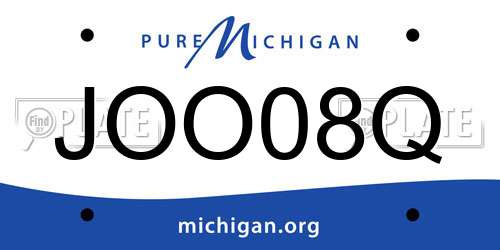 JOO08Q Michigan License Plate