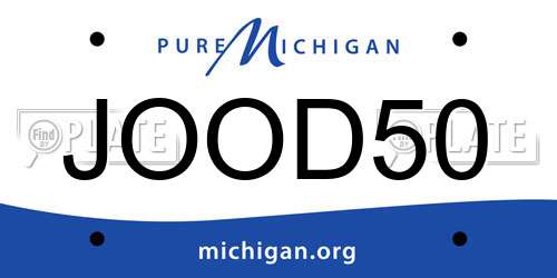 JOOD50 Michigan License Plate