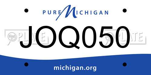 JOQ050 Michigan License Plate
