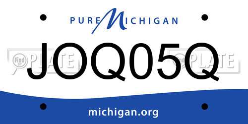 JOQ05Q Michigan License Plate