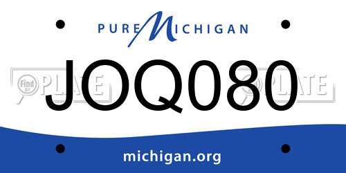 JOQ080 Michigan License Plate