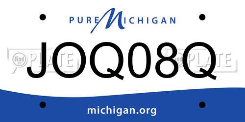 JOQ08Q Michigan License Plate