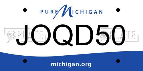 JOQD50 Michigan License Plate