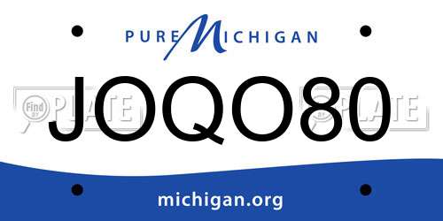 JOQO80 Michigan License Plate