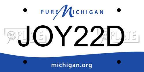JOY22D Michigan License Plate