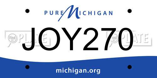 JOY270 Michigan License Plate