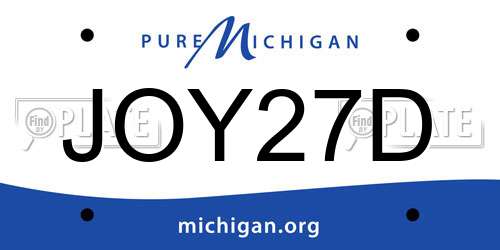 JOY27D Michigan License Plate