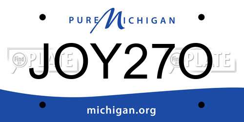 JOY27O Michigan License Plate