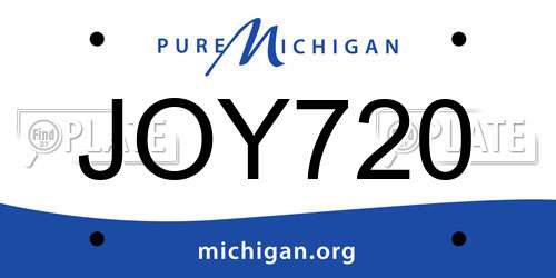 JOY720 Michigan License Plate