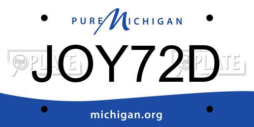 JOY72D Michigan License Plate