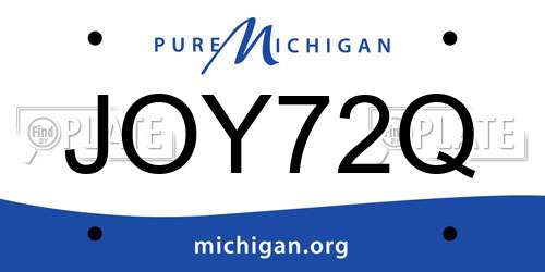 JOY72Q Michigan License Plate