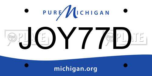 JOY77D Michigan License Plate