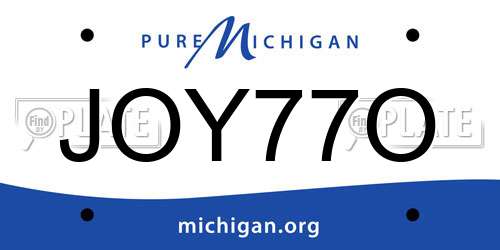 JOY77O Michigan License Plate
