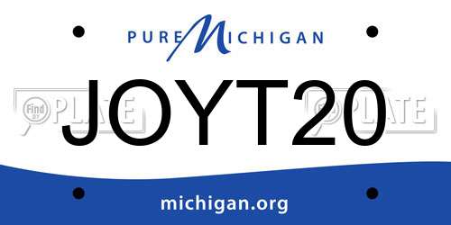 JOYT20 Michigan License Plate