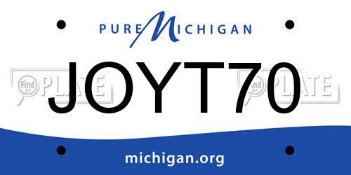 JOYT70 Michigan License Plate