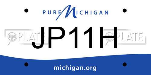 JP11H Michigan License Plate