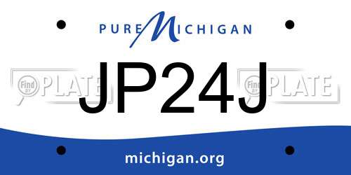 JP24J Michigan License Plate