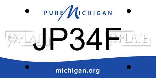 JP34F Michigan License Plate