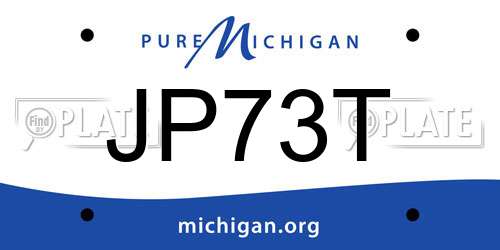 JP73T Michigan License Plate