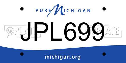 JPL699 Michigan License Plate