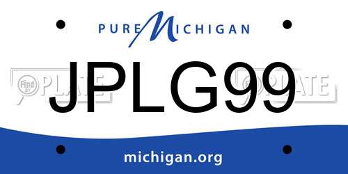 JPLG99 Michigan License Plate