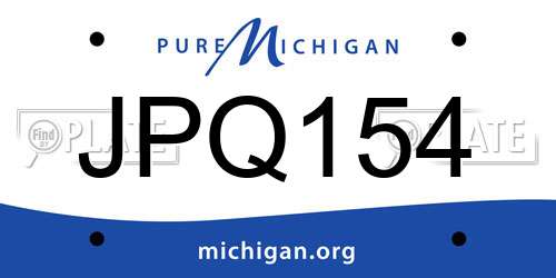 JPQ154 Michigan License Plate
