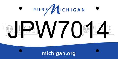 JPW7014 Michigan License Plate