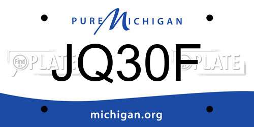 JQ30F Michigan License Plate