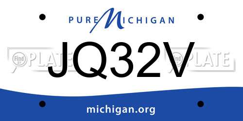JQ32V Michigan License Plate