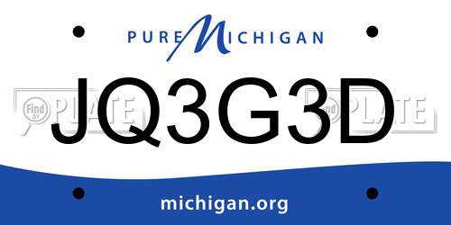JQ3G3D Michigan License Plate