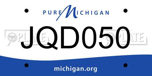 JQD050 Michigan License Plate