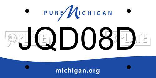 JQD08D Michigan License Plate