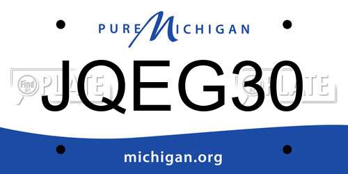 JQEG30 Michigan License Plate