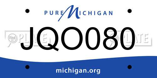 JQO080 Michigan License Plate