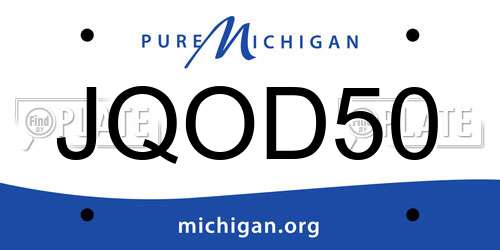 JQOD50 Michigan License Plate