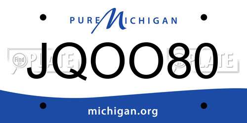 JQOO80 Michigan License Plate