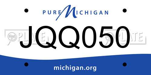 JQQ050 Michigan License Plate