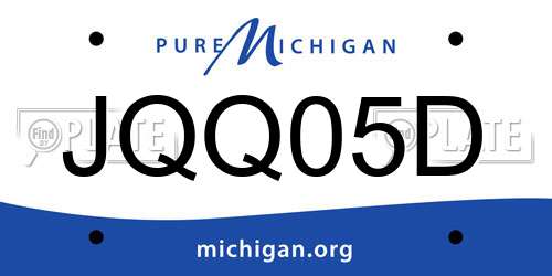 JQQ05D Michigan License Plate