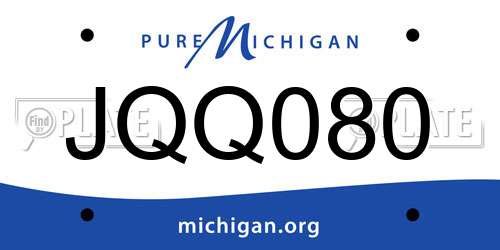 JQQ080 Michigan License Plate