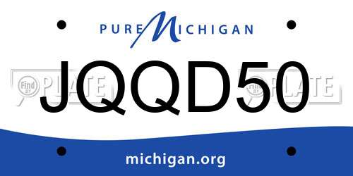JQQD50 Michigan License Plate