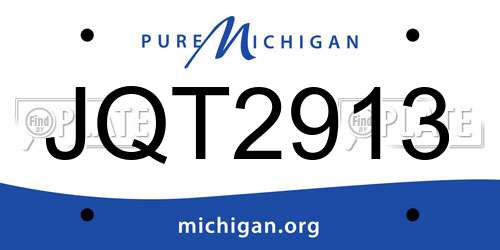 JQT2913 Michigan License Plate