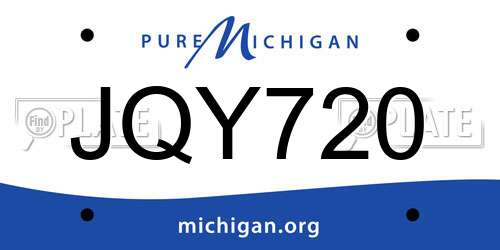 JQY720 Michigan License Plate
